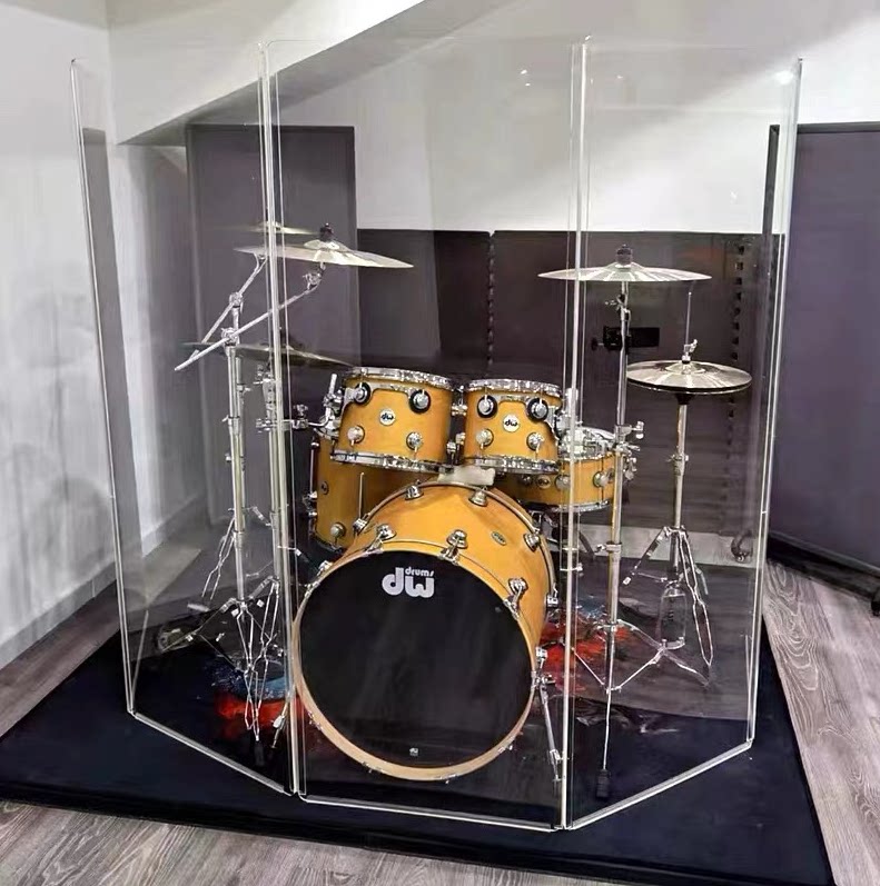 Rack Subdrum Acrylic Soundproof Screen Jazz Drum Shield Bar Drum Room Transparent Partition Stage Sound Absorbing Folding Hood