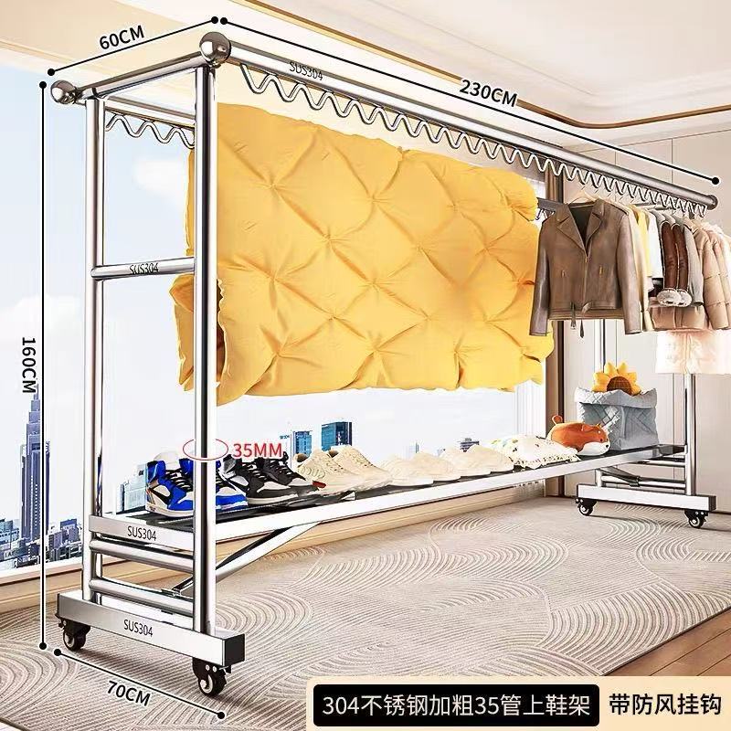 Genuine All-Steel Clothes Drying Rack Sus304, Thickened and Reinforced, Durable and Sturdy for Bedroom, Foldable, Floor-Standing, Wind-Resistant Genuine All-Steel Clothes Drying Rack Sus304, Thickened and Reinforced, Durable and Sturdy for Bedroom, Foldable, Floor-Standing, Wind-Resistant
