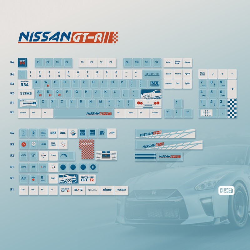 Original Racing Keycap-Gtr Theme-Original 140+Key Pbt Five-Sided Sublimation Mechanical Keyboard Keycap Original Racing Keycap-Gtr Theme-Original 140+Key Pbt Five-Sided Sublimation Mechanical Keyboard Keycap