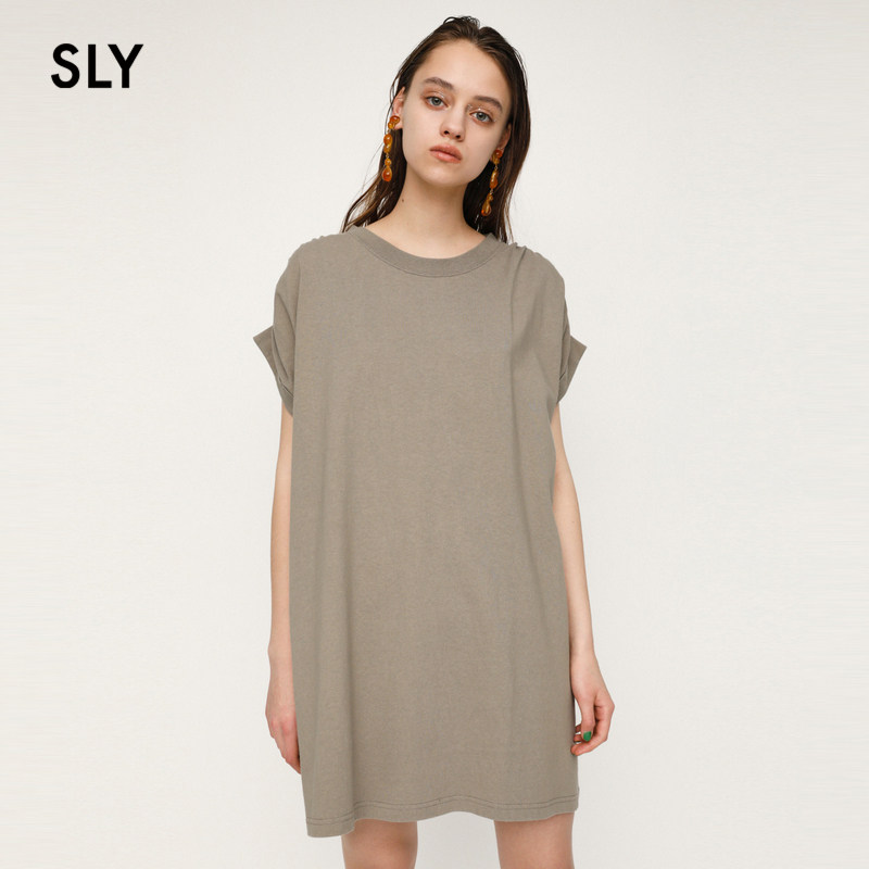 SLY2021 autumn new BOX version shoulder pleated cotton short dress women 030ESY83-3250