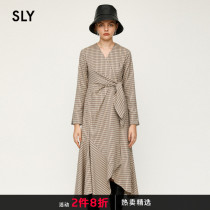 SLY new vintage Japanese V-neck lace-up waist comfortable irregular dress 030DAZ33-6030