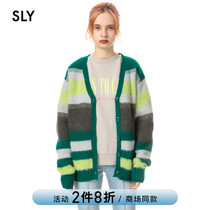 SLY 2021 Autumn Winter New Gentle wind plush loose knit cardigan women 030EAZ70-7210