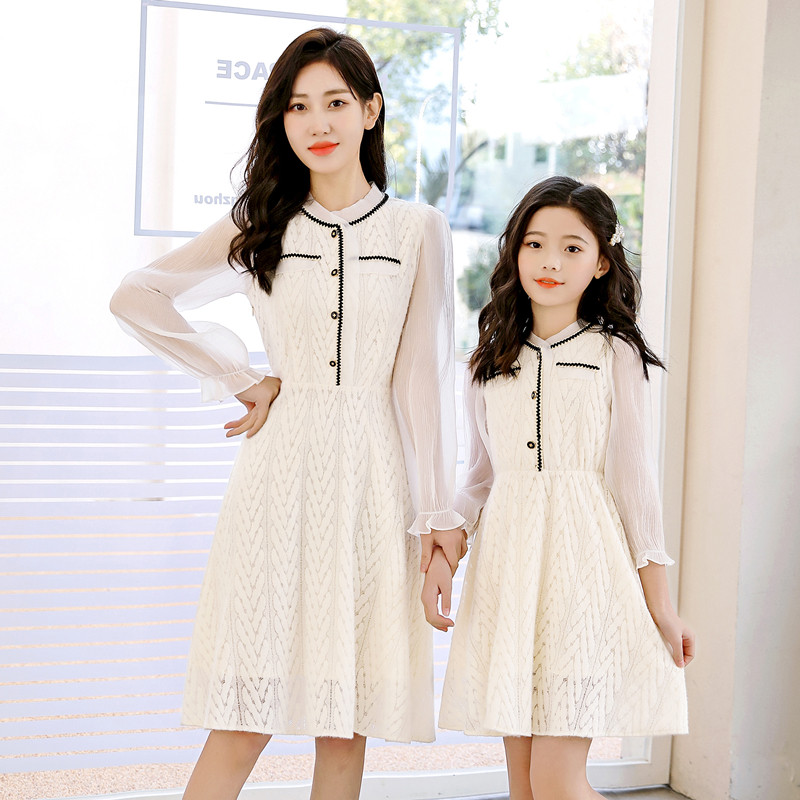 Online Red Kiss Dress Spring Dress Lace Dress Foreign Pie medium Long version 2022 New wave Korean version Mother women dress for autumn