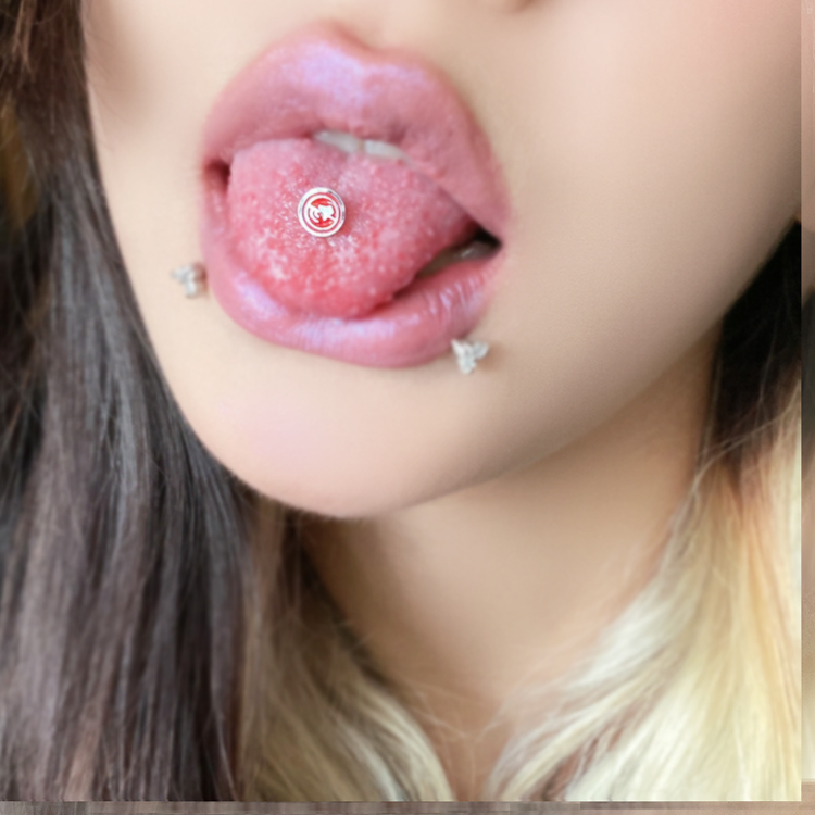God goes to the world (silent) titanium steel tongue nail girl ins hot girl tongue ring piercing European and American popular accessories