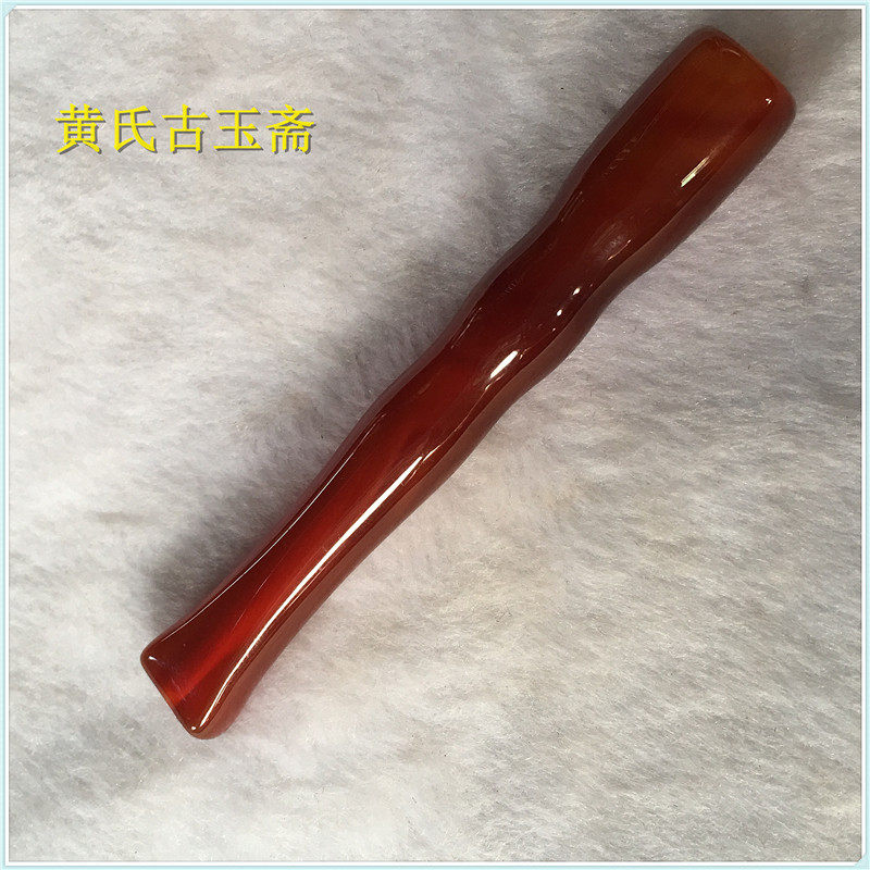 Natural red Manau cigarette holder jade filter cigarette holder circulating type washable man jade medullary cigarette holder jade old cigarette holder-Taobao