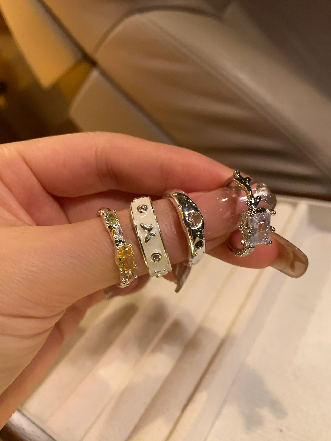 Exklusives Designer Ring Set Für Damen Niche Modeschmuck_voghion.com