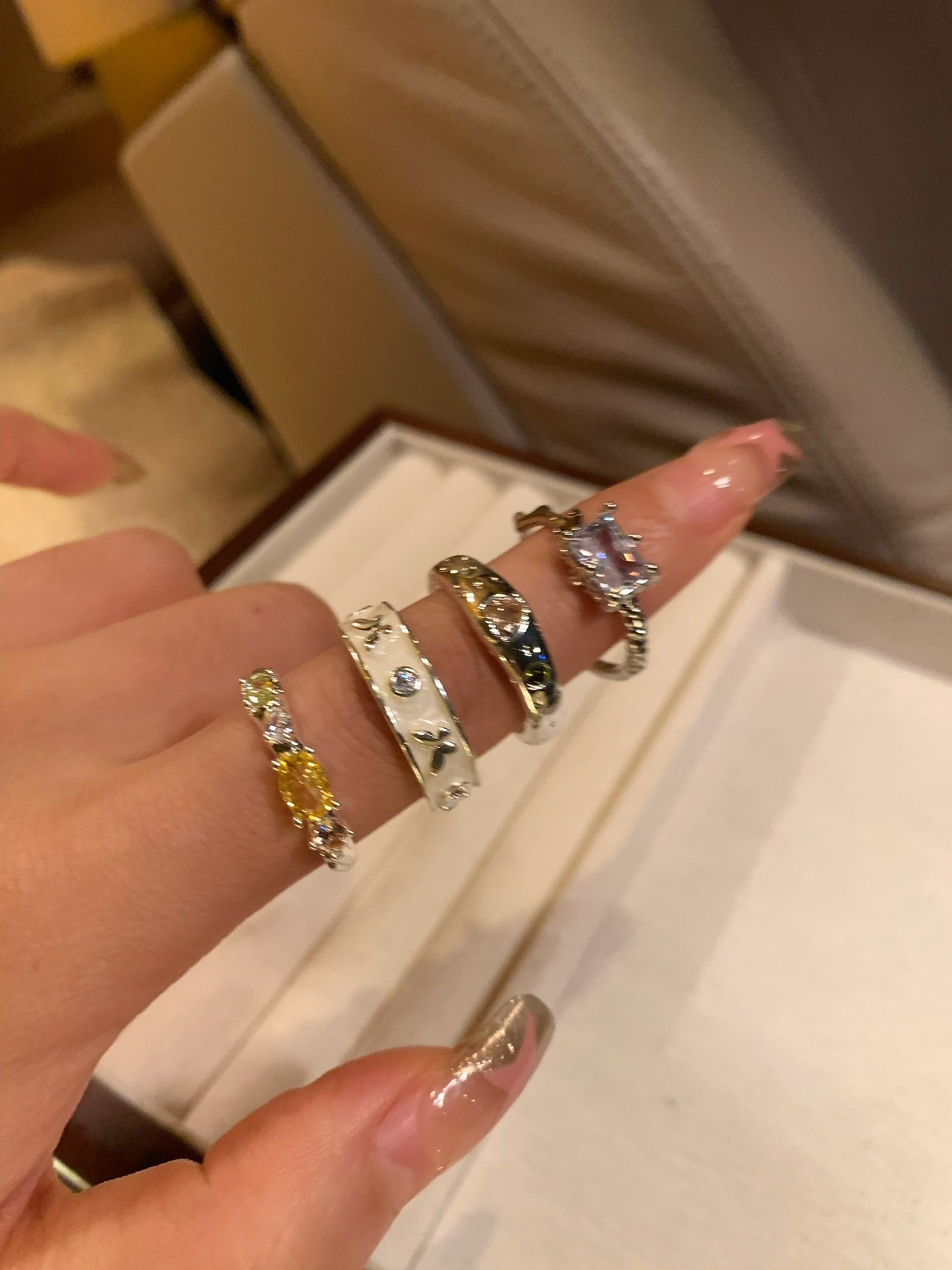 Exklusives Designer Ring Set Für Damen Niche Modeschmuck_voghion.com