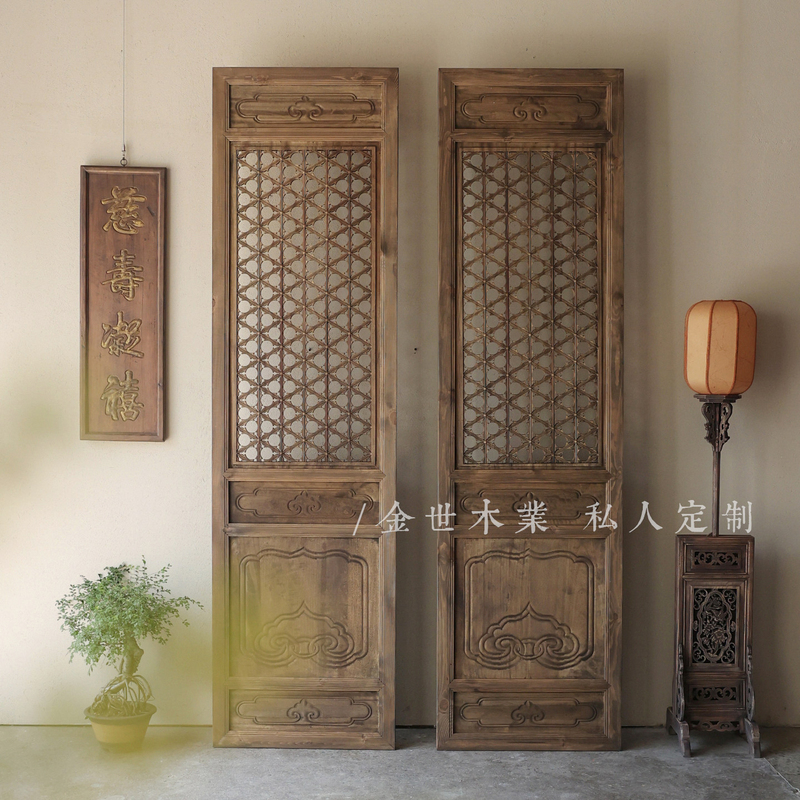 Three-Panel Six-Cavity Diamond-Shaped Window, Antique-Style Floral Lattice Doors and Windows, Chinese-Style Forbidden City Temple, Old-Fashioned Distressed Solid Wood Screen Partition Three-Panel Six-Cavity Diamond-Shaped Window, Antique-Style Floral Lattice Doors and Windows, Chinese-Style Forbidden City Temple, Old-Fashioned Distressed Solid Wood Screen Partition