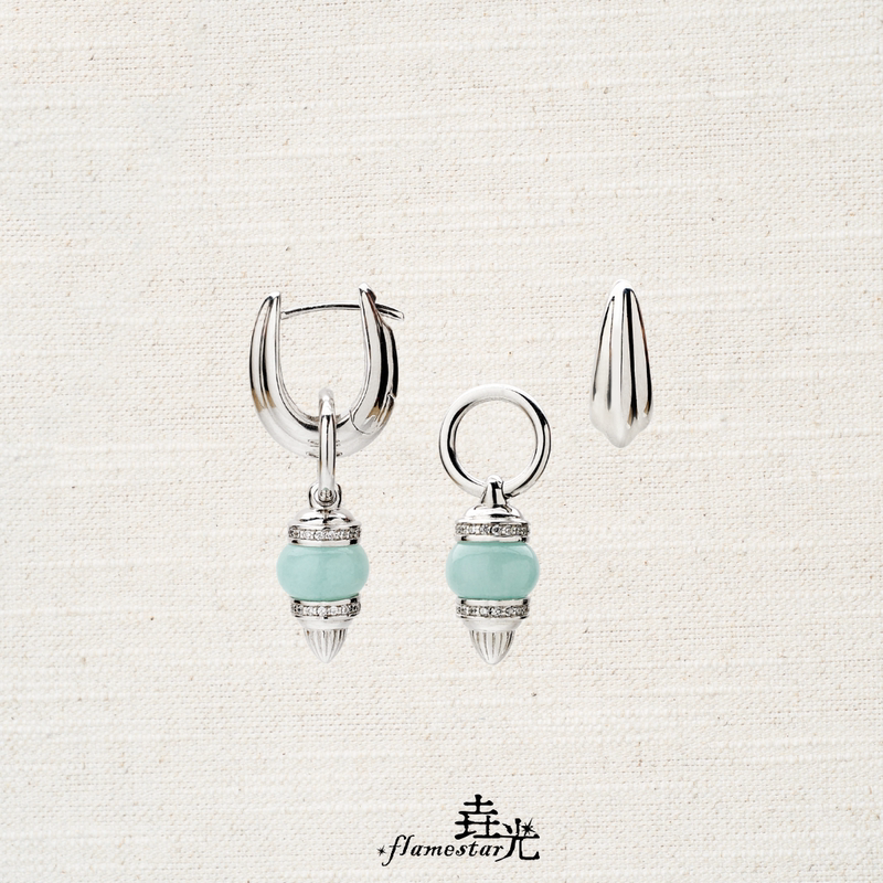 Yao Guang Tranquil Rainforest Earrings Pure Silver Detachable Dual-Use Earrings Original Design Vintage Style Earrings for Women