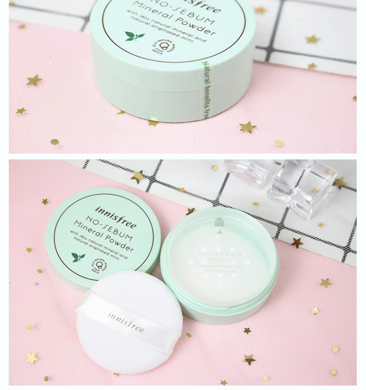 Hàn Quốc innisfree Phong cách Hyatt 吟 khoáng chất Bạc hà bột lỏng mật ong set phấn nền kiểm soát kem nền che khuyết điểm 5g - Quyền lực phấn phủ innisfree dạng bột