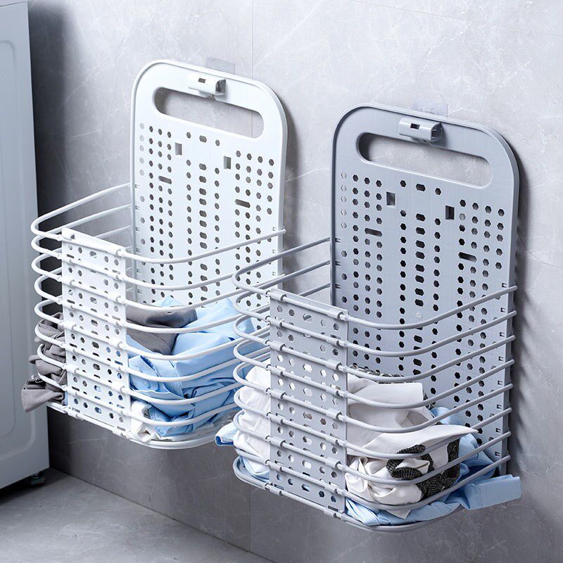 Foldable dirty clothes basket large wall-mounted dirty clothes storage basket powder room home change clothes storage basket