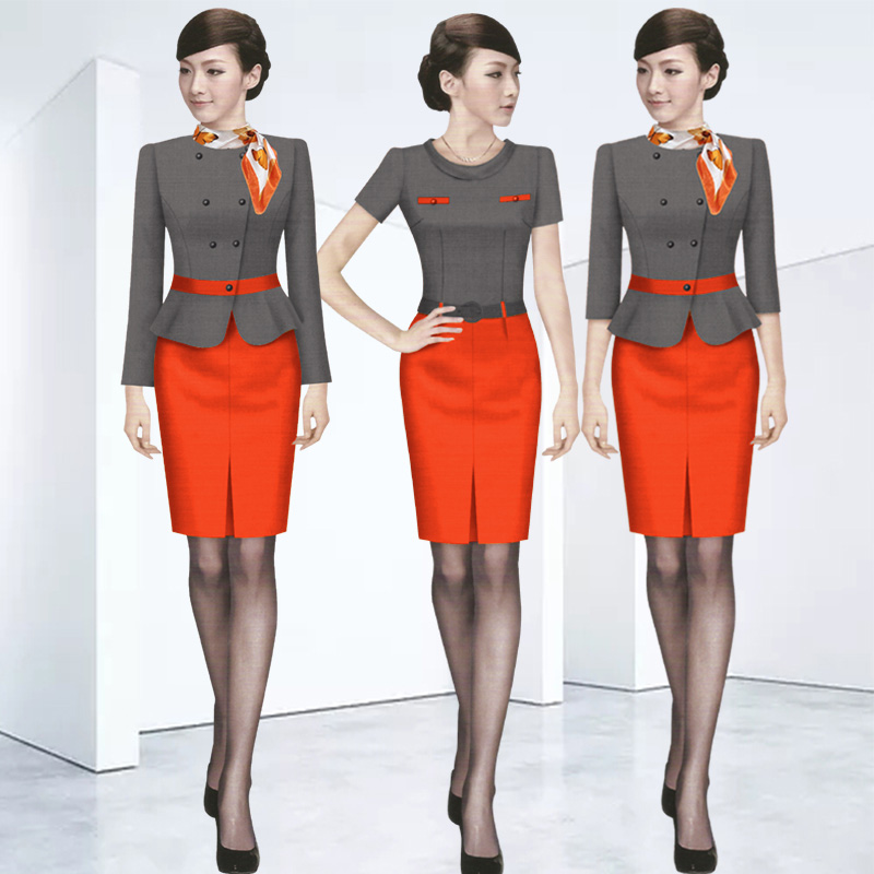 Spring and summer new beauty salon jewelry store skirt professional women's shopping mall OL uniform hotel front desk customer service work clothes