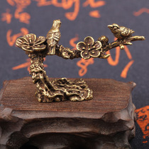 Jewelry Miscellaneous Collection Pure copper bird ornaments flowers blooming rich magpies backflow incense desktop tea pet ornaments