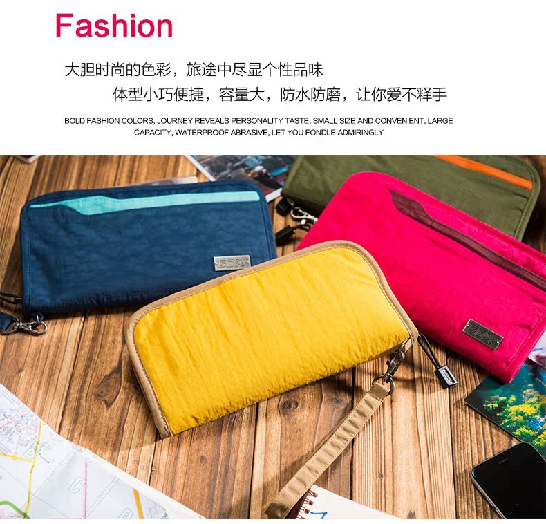 Gox du lịch nước ngoài gói hộ chiếu dài gói tài liệu Hàn Quốc đa chức năng lưu trữ vé lưu trữ du lịch gia đình túi đeo chéo nữ mini