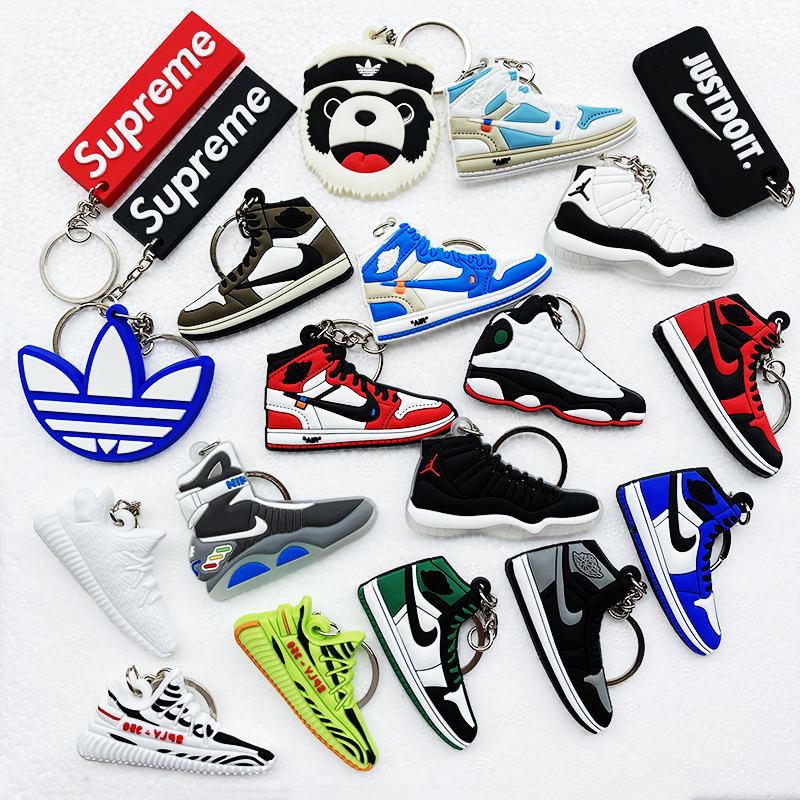 Creative Trendy Brand Flat Keychain Shoe Model Pendant Backpack Mini Ornament Trendy Gift for Men and Women Couples