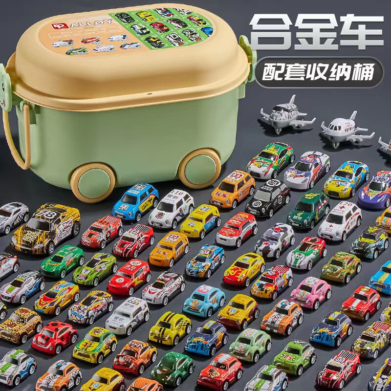 100 Pull-Back Toy Cars, Mini Alloy Children's Toy Vehicles, Kids' Gifts, Pocket Toys for Kindergarten