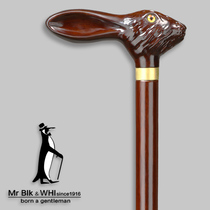 British gentlemans cane young man fashion crutches rabbit head solid wood crutches Wood old non-slip crutches Scepter