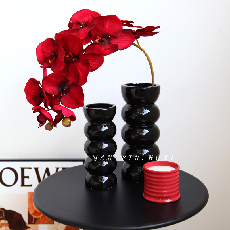Advanced Ceramic Vases Pendulum with water raising flowers flower arrangements Dry flowers Home Nordic minimalist TV Cabinets Genguan Decorations-Taobao