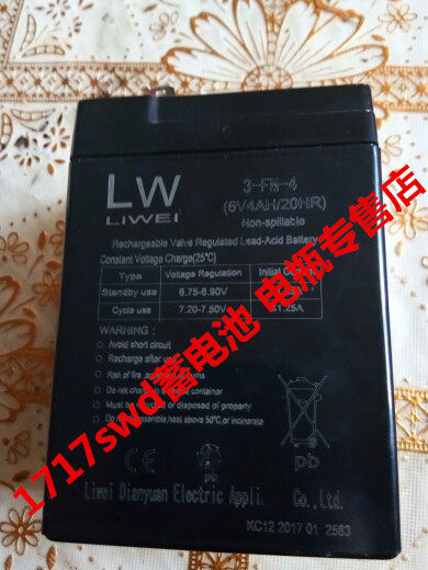 LW battery 3-FM-4 6V4AH 20HR LIWEI battery Electric children's car toy car battery