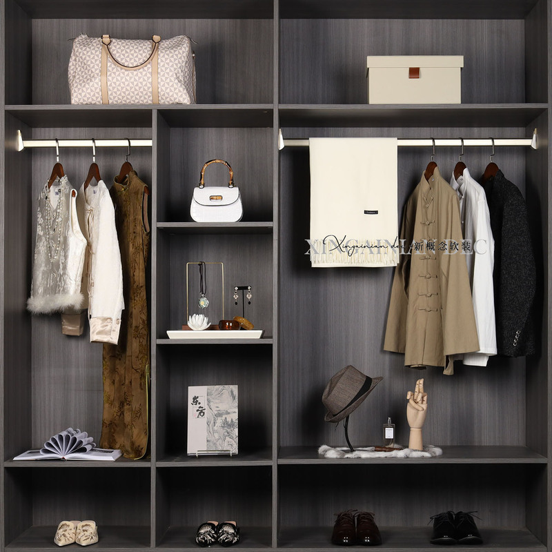 Model Room Cloakroom Clothes Shoes Jewelry Combination Set Exhibition Hall New Chinese Style National Style Wardrobe Jewelry Ornaments