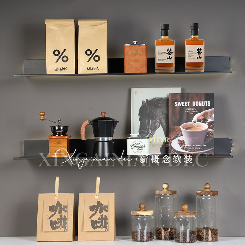 Model Home Kitchen Cabinet Coffee-Themed Accessory Set, Sales Office Water Bar Coffee Pot Decoration Soft Furnishings