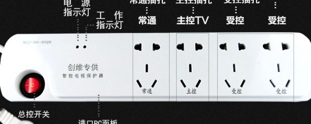 màn hình tivi samsung Skyworth đặc biệt TV thông minh bảo vệ điều khiển từ xa ổ cắm tự động tắt nguồn cắm chống sét dải - TV tivi samsung màn hình cong 55 inch