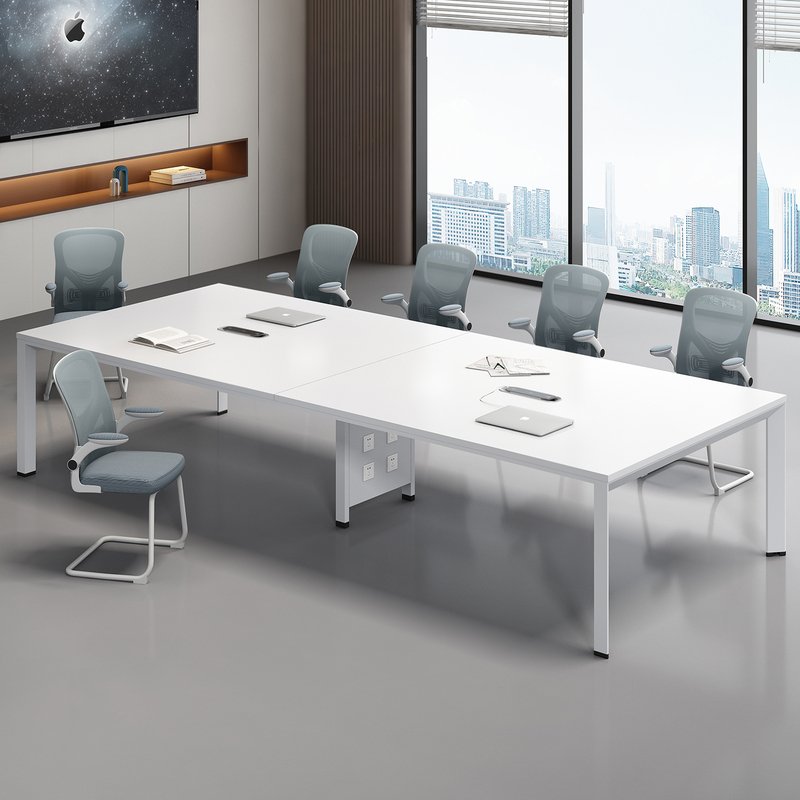 Small Conference Table, Long Table, Modern Simple Large Office Desk, Training and Negotiation Reception Table, Conference Room Table and Chair Combination