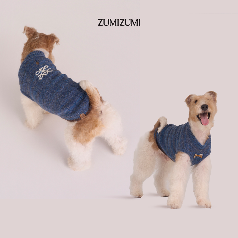 Zumizumi British Soft Alpaca Pet Color-Block Sweater Vest Puppy Fur Vest Anti-Pilling Sweater