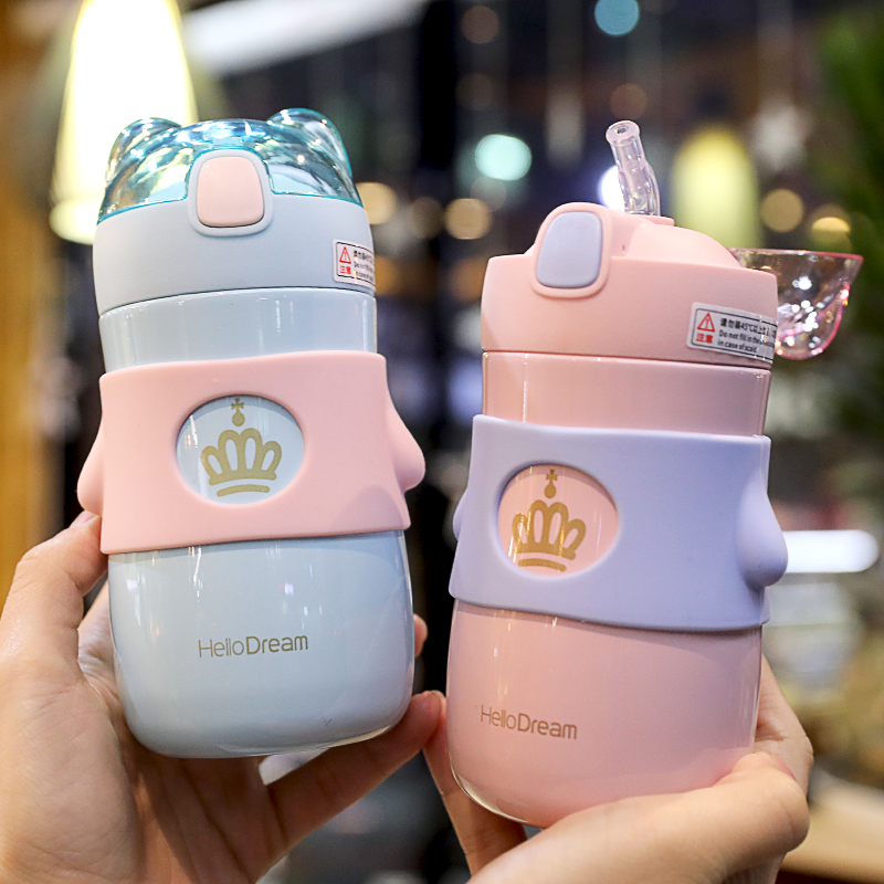 Insulation Cup Teenage Hearts Ins Students Cute Straw Han Style Brief Girl Super Cute Creative High Face Value Water Mug