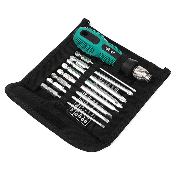 Qian Qi family with 9 sets of multi-function screwdriver combination set repair disassembly tools cross word batch head