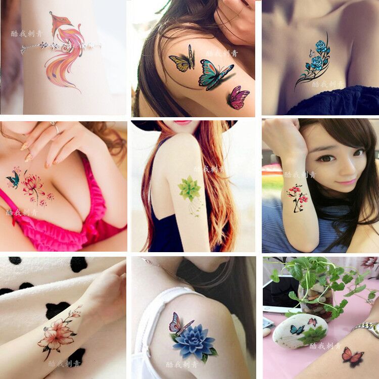 40 hình xăm dán cho nam và nữ không thấm nước mô phỏng bền dễ thương pansy Hàn Quốc cơ thể gợi cảm vẽ hình xăm xăm dán