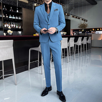 Light mature wind 2021 autumn new suit Ruffian handsome British senior sense coat mens wedding suit casual suit