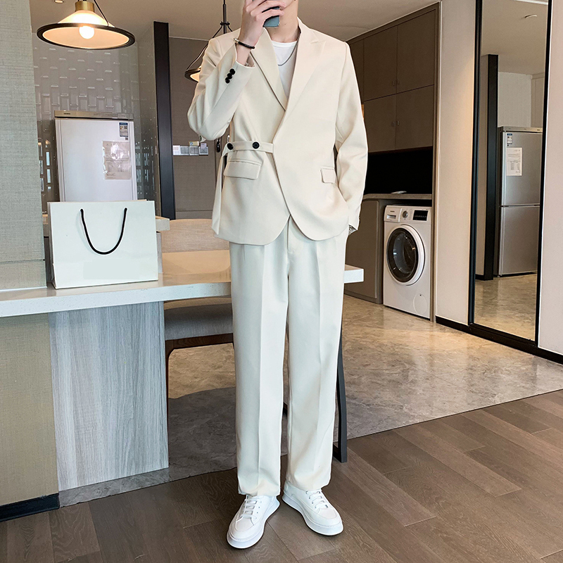 Casual and Stylish Suit for Men, Suitable for Parties, Loose-Fitting Jacket, Korean Style Trendy and Relaxed Suit