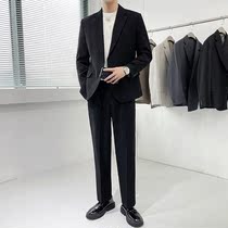 Light mature wind ins Senior sense loose suit suit suit men Korean version of leisure Tide brand Ruffian handsome quality fried street suit men