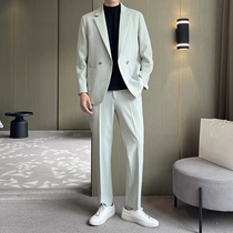 Light mature wind 2021 autumn social suit senior sense loose casual suit Korean handsome youth niche coat