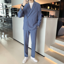 Light mature style casual suit suit mens handsome trend loose hanging autumn fashion Net red small suit