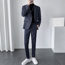 Korean light mature style suit mens jacket handsome youth slim suit business casual suit best man dress autumn