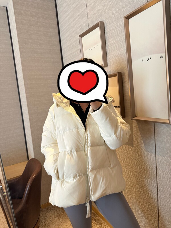 【Premium Quality】Women's Goose down Hooded Jacket, Loose Fit, Versatile, Warm Coat 0.9kg1094