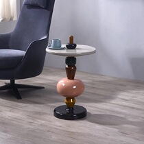 Nordic light luxury designer candied gourd round coffee table cafe living room solid wood combination side small round table corner
