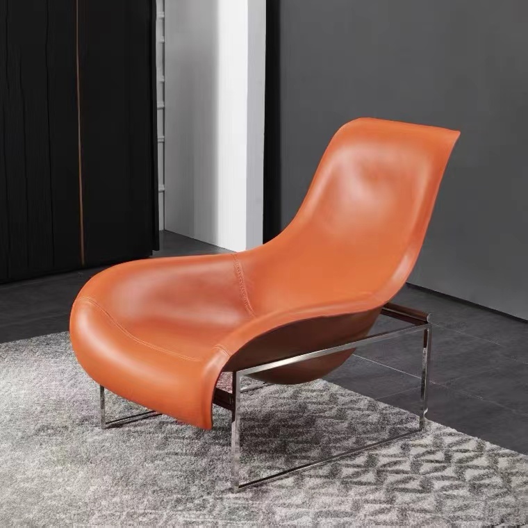 Designer Eurostyle Modern Light Lavish Fibreglass Duck Tongue Chair Mesh Red Bedroom Hotel Single Casual Chair Manufacturer Exploits