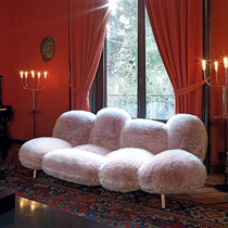 Designer new plush styling casual sofa chair imitation rabbit hair furry hotel living room bedroom Net red chair