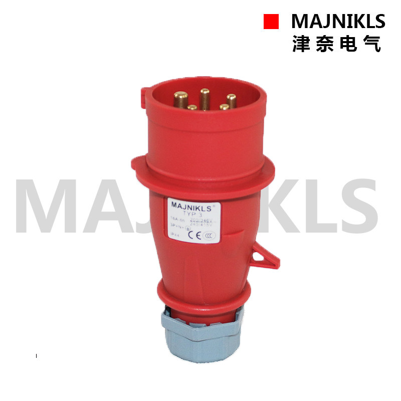 Shanghai new strong electric MAJNIKLS outdoor waterproof industrial plug 5 core 16ATYP-3 three phase five wire