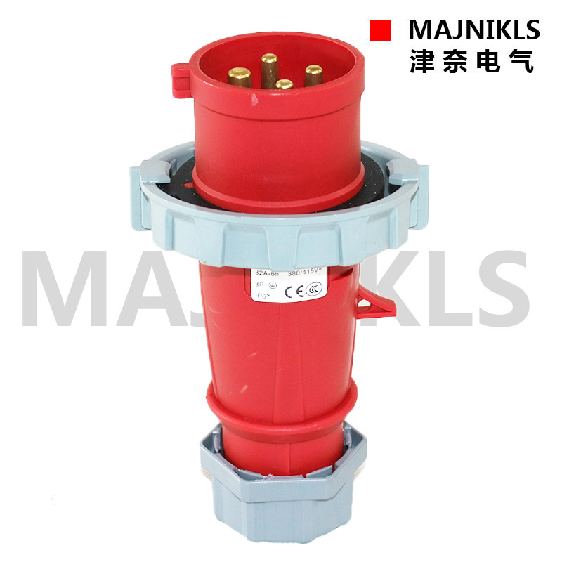 MAJNIKLS new TYP-294 waterproof and dustproof European standard aviation industrial plug 4-core 32A Shanghai Jinnai