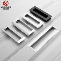 Modern minimalist wardrobe aluminium alloy handle cabinet door recessed invisible cabinet handle black concealed drawer pull handle