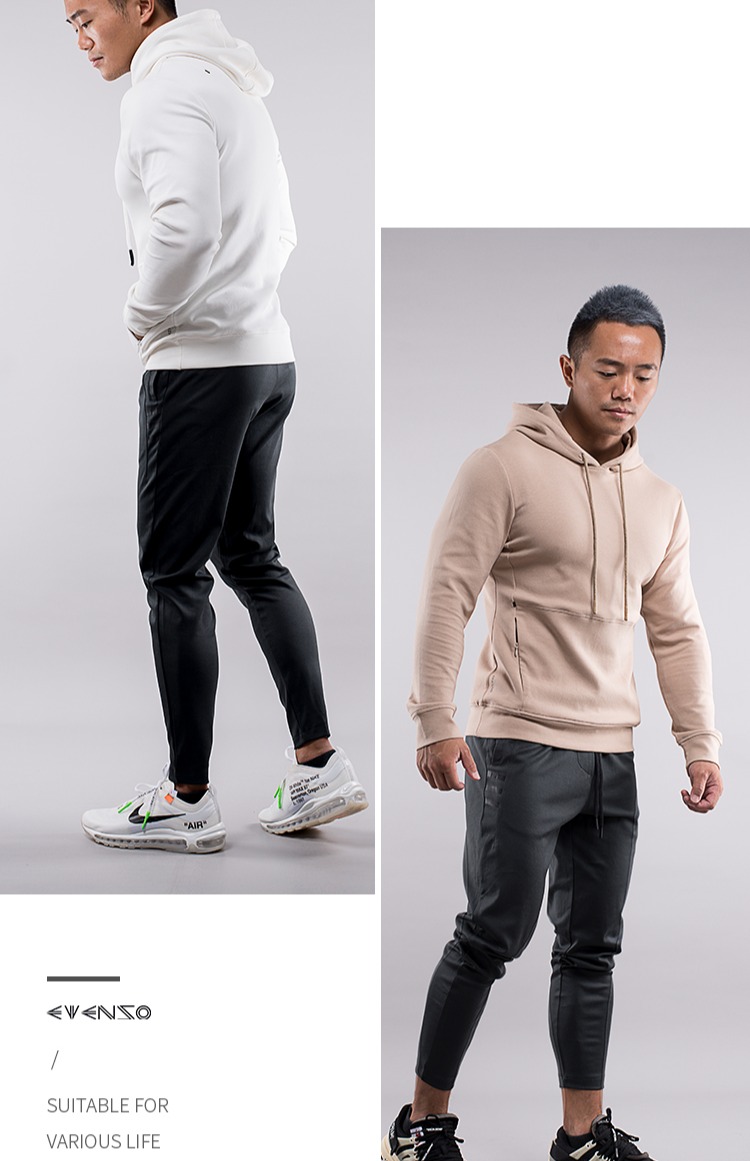 Áo len thể thao cao cổ EVENSO Vigor Slim mùa thu trắng mùa đông trùm đầu tay áo dài tay áo sơ mi nam sweater áo