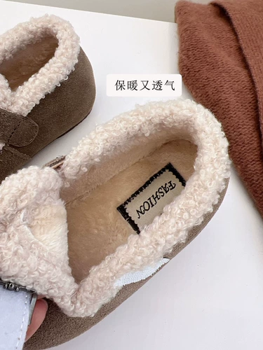 Детская флисовая обувь, удерживающие тепло детские демисезонные туфли для раннего возраста