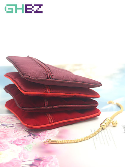 古法金硬金绒布袋缎面拉链袋珠宝首饰黄金收纳袋子文玩饰品包装袋