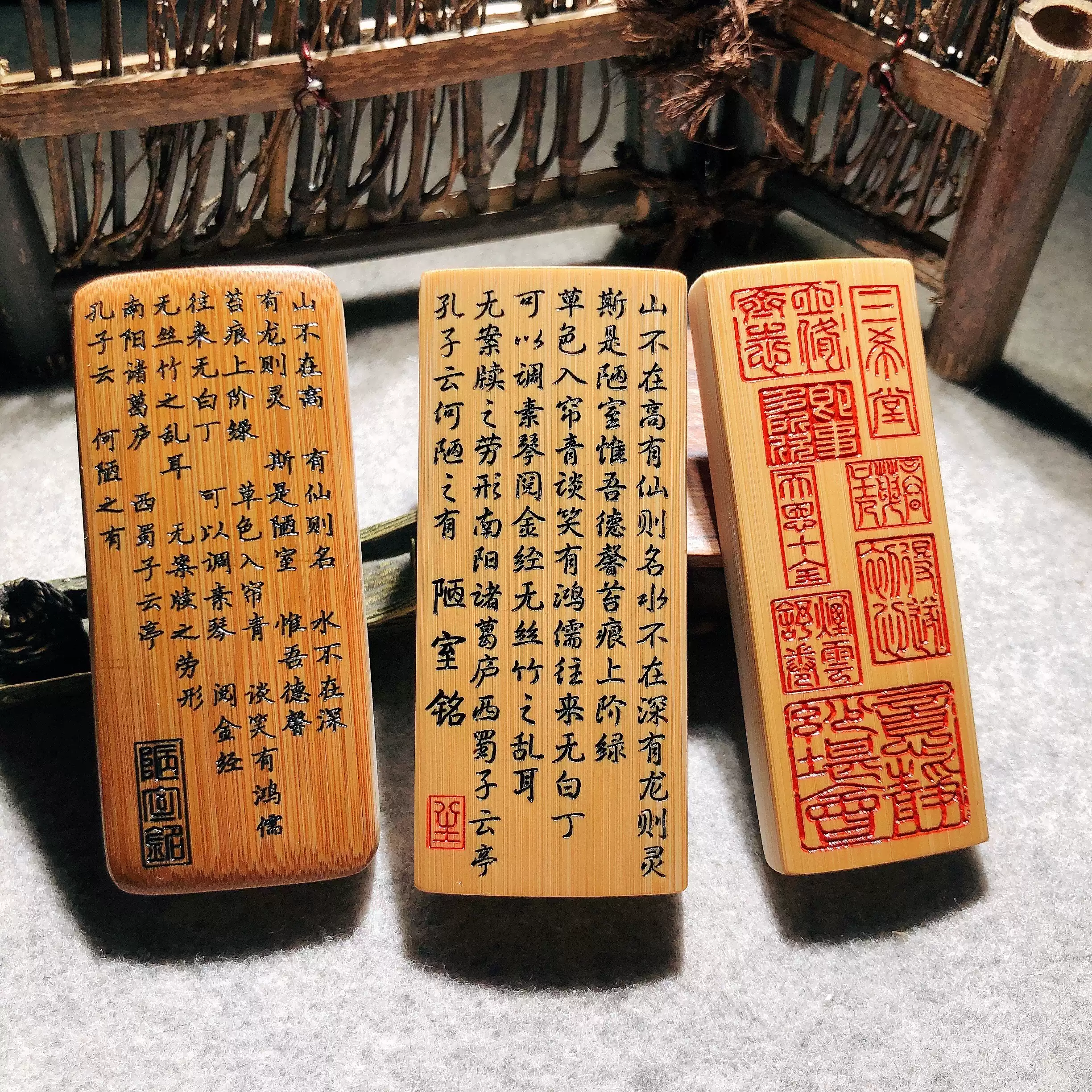 玉竹竹牌玉竹手把件无事牌玉竹雕刻老