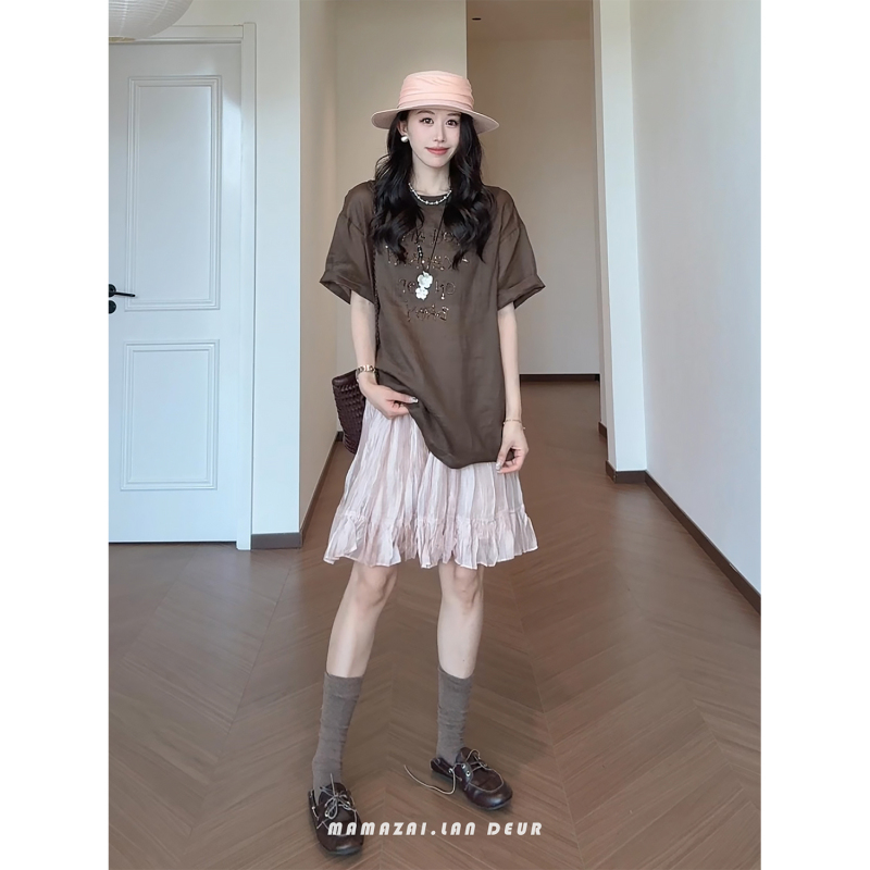 Mama Zai【Senqiu Gallery】Gentle Irregular Pleated Skirt Short A-Line Dynamic Pleated Skirt