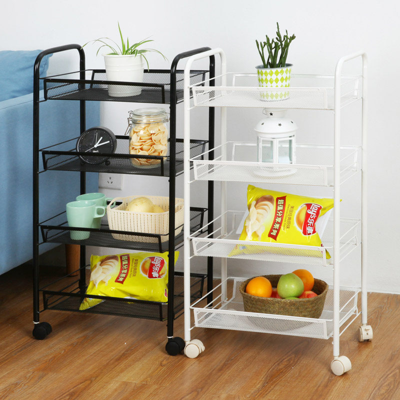 Trolley rack beauty salon kitchen storage floor metal rack children's dormitory living room finishing rack